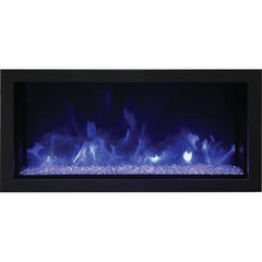 Remii 55" Extra Slim Indoor or Outdoor Built In Electric Fireplace with Black Steel Surround - 102755-XS  Mini Split Systems Direct