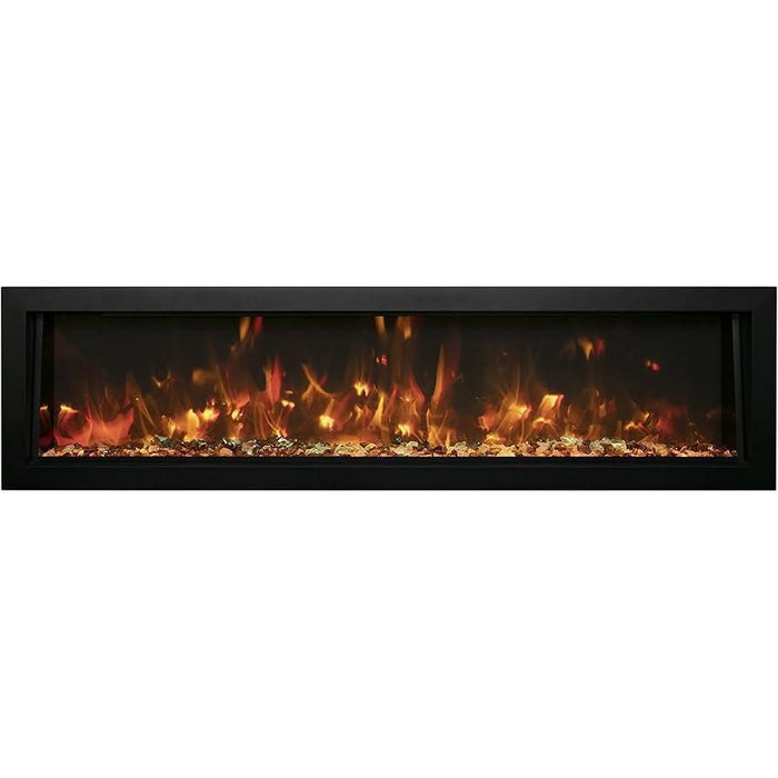 Remii 55" Extra Tall Indoor or Outdoor Built-in Electric Fireplace with Black Steel Surround - 102755-XT  Mini Split Systems Direct