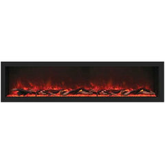 Remii 65" Deep Indoor or Outdoor Built-in Electric Fireplaces with Black Steel Surround - 102765-DE  Mini Split Systems Direct