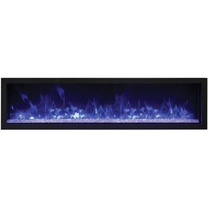 Remii 65" Extra Slim Indoor or Outdoor Built In Electric Fireplace with Black Steel Surround - 102765-XS  Mini Split Systems Direct