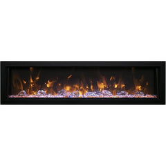 Remii 65" Extra Tall Indoor or Outdoor Built-in Electric Fireplace with Black Steel Surround - 102765-XT  Mini Split Systems Direct