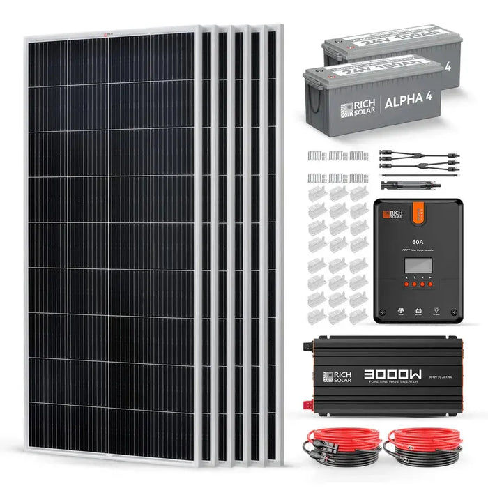 Rich Solar 1200 Watt 24V Complete Solar Kit - RS-CK1200  Mini Split Systems Direct