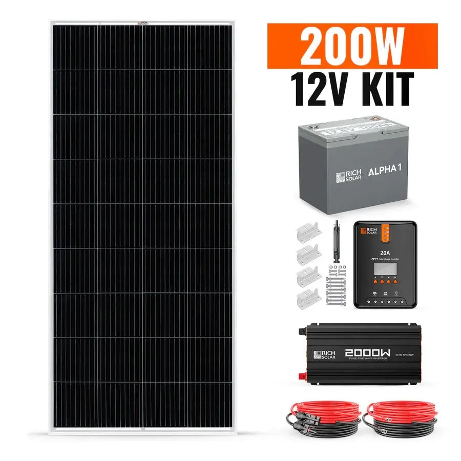 Rich Solar 200 Watt Complete Solar Kit - RS-CK200  Mini Split Systems Direct