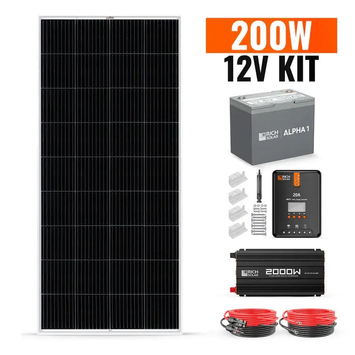 Rich Solar 200 Watt Complete Solar Kit - RS-CK200  Mini Split Systems Direct