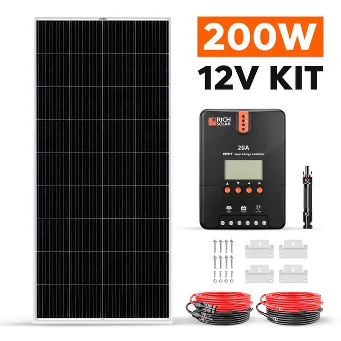 Rich Solar 200 Watt Solar Kit - RS-K2002-RS-K2002X  Mini Split Systems Direct