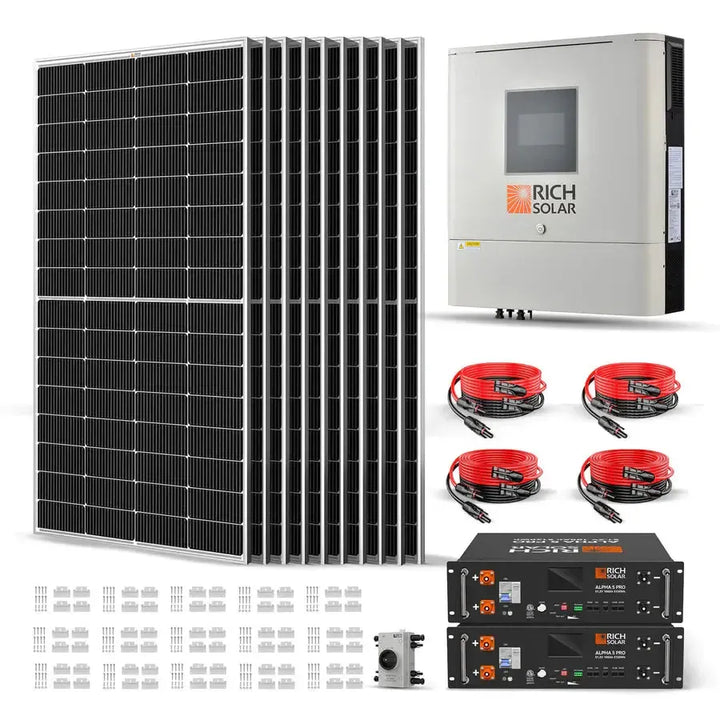 Rich Solar 2500W 48VDC-120VAC Solar Kit - RS-CBK2500  Mini Split Systems Direct