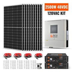 Rich Solar 2500W 48VDC-120VAC Solar Kit - RS-CBK2500  Mini Split Systems Direct