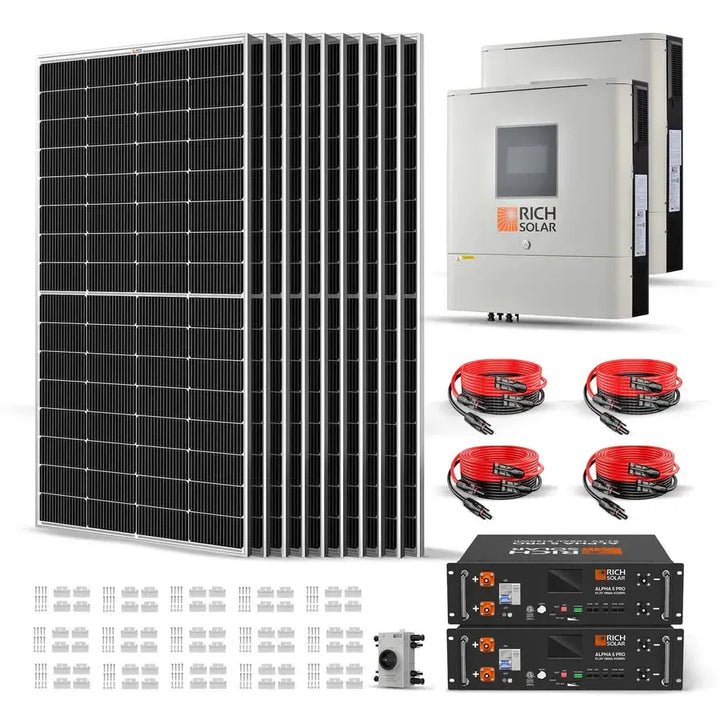 Rich Solar 2500W 48VDC-240VAC Solar Kit - RS-CBK2500240  Mini Split Systems Direct