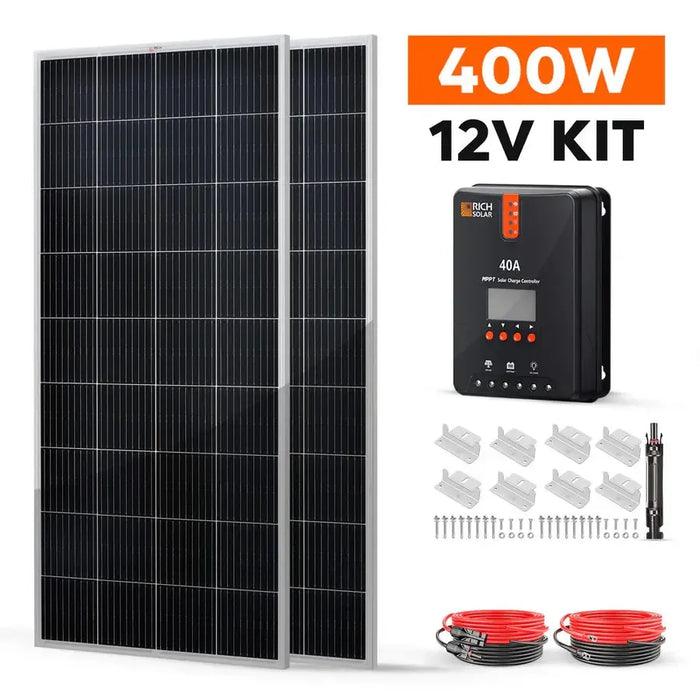 Rich Solar 400 Watt Solar Kit - RS-K400D-RS-K400DX  Mini Split Systems Direct