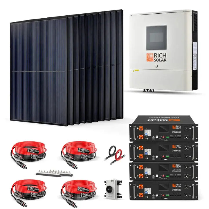 Rich Solar 4000W 48VDC-120VAC Solar Kit - RS-CBK4000  Mini Split Systems Direct