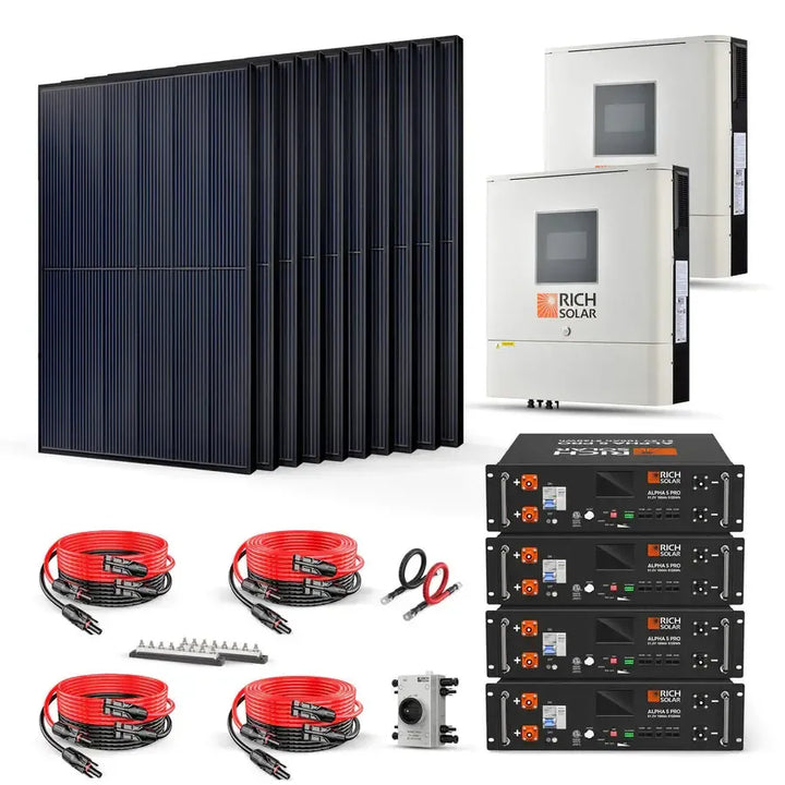 Rich Solar 4000W 48VDC-240VAC Solar Kit - RS-CBK4000240  Mini Split Systems Direct