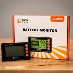 Rich Solar 500 Amp Battery Monitor with Shunt | 8~120V 500A Battery Monitor with Shunt | Accurate Battery Status Monitor | Easy to Use - RS-BM500  Mini Split Systems Direct