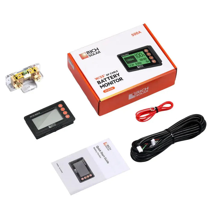Rich Solar 500 Amp Battery Monitor with Shunt | 8~120V 500A Battery Monitor with Shunt | Accurate Battery Status Monitor | Easy to Use - RS-BM500  Mini Split Systems Direct