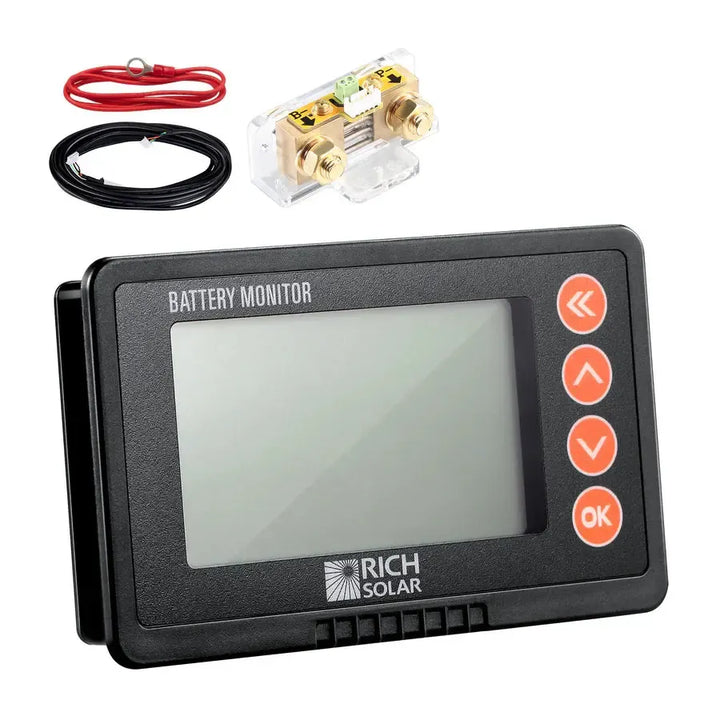Rich Solar 500 Amp Battery Monitor with Shunt | 8~120V 500A Battery Monitor with Shunt | Accurate Battery Status Monitor | Easy to Use - RS-BM500  Mini Split Systems Direct