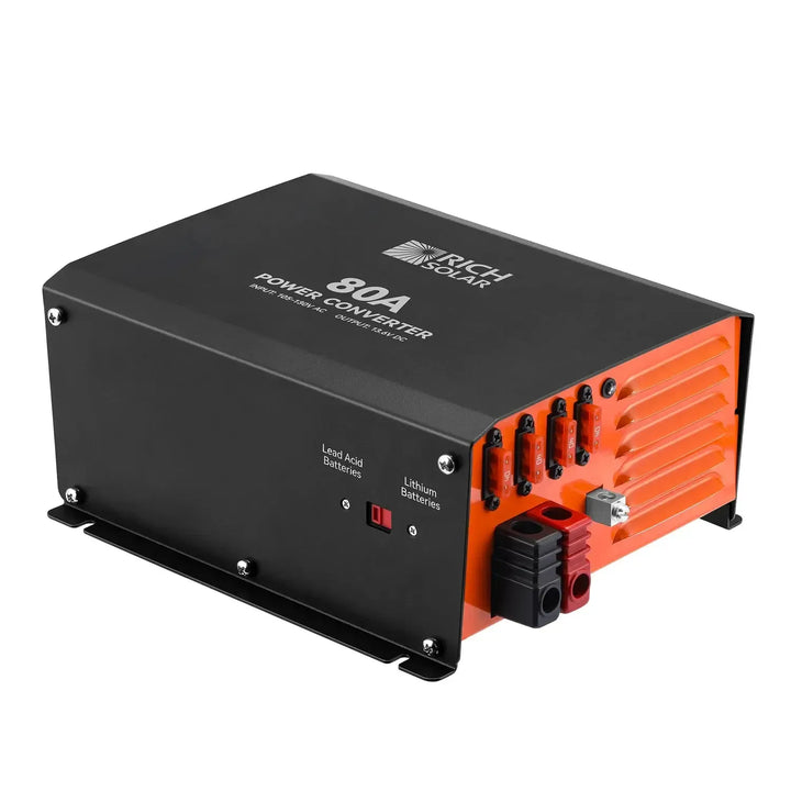 Rich Solar 80 Amp Power Converter | 80A 120V Battery Charger | Overload, Overheat, Reverse Polarity Protection | Plug and Play - RS-PC80  Mini Split Systems Direct