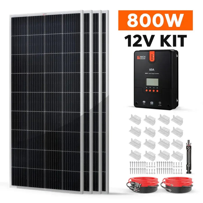 Rich Solar 800 Watt Solar Kit - RS-K8004-RS-K8004X  Mini Split Systems Direct