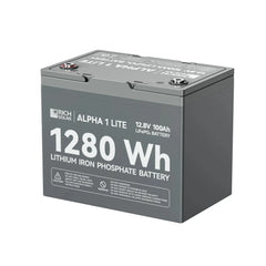 Rich Solar ALPHA 1 LITE | 12V 100Ah LiFePO4 Battery | Lightweight 12V Lithium Battery for RVs, Trailers, Vans, Boats, Off-Grid | 4,000 Lifetime Cycles | Best Value