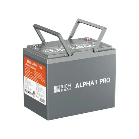 Rich Solar ALPHA 1 PRO | 12V 100Ah LiFePO4 Battery | Premium 12V Lithium Battery for Off-Grid, RVs, Boats | 7,000 Lifetime Cycles | 10 Year Warranty | UL1973 Certified - RS-B121SP  Mini Split Systems Direct