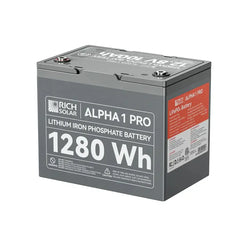 Rich Solar ALPHA 1 PRO | 12V 100Ah LiFePO4 Battery | Premium 12V Lithium Battery for Off-Grid, RVs, Boats | 7,000 Lifetime Cycles | 10 Year Warranty | UL1973 Certified