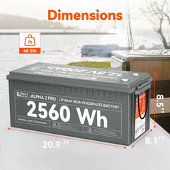 Rich Solar ALPHA 2 PRO | 12V 200Ah LiFePO4 Battery | Premium 12V Lithium Battery for RVs, Cabins, Tiny Homes | 7,000 Lifetime Cycles | 10 Year Warranty | UL1973 Certified