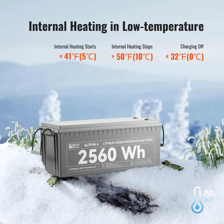 Rich Solar ALPHA 4 | 24V 100Ah LiFePO4 Battery | Powerful 24V Lithium Battery for RVs, Trailers, Vans, Boats, Off-Grid | 5,000 Lifetime Cycles | Bluetooth and Internal Heat Technology - RS-B241S  Mini Split Systems Direct