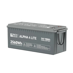 Rich Solar ALPHA 4 LITE | 24V 100Ah LiFePO4 Battery | Fast-Charging 24V Lithium Battery for RVs, Trailers, Vans, Boats, Off-Grid, Backup | 4,000 Lifetime Cycles | Best Value