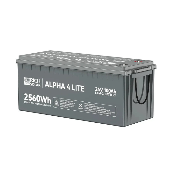 Rich Solar ALPHA 4 Lite 24V 100Ah Battery - Fast Charging & Durable - RS-B24100  Mini Split Systems Direct