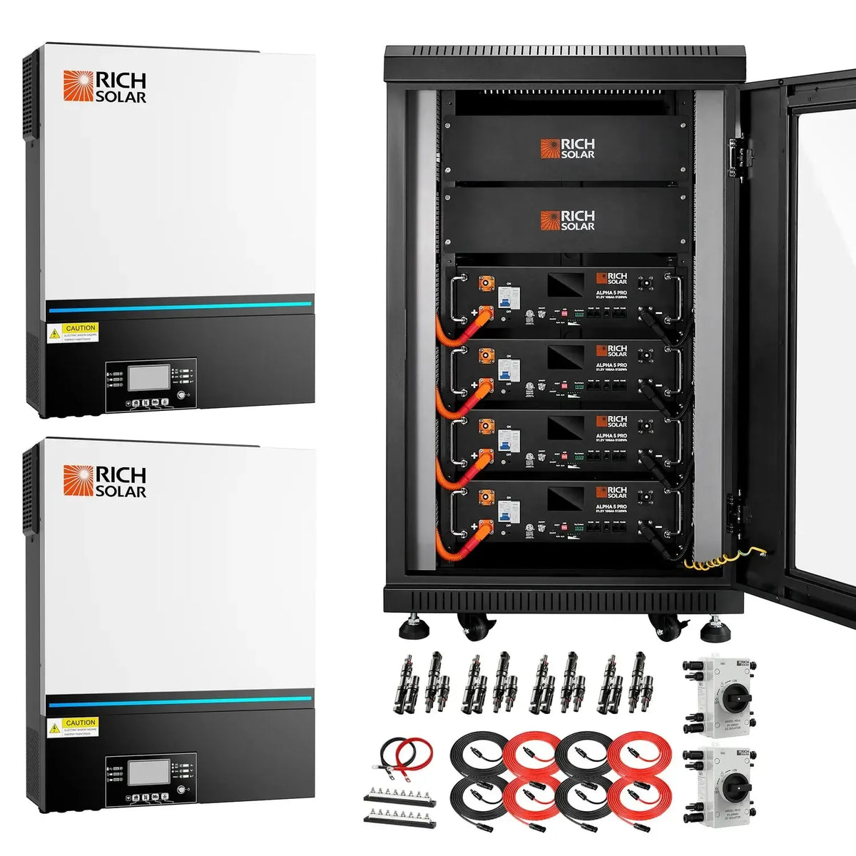 Rich Solar Complete Off-Grid Solar Kit | 13,000W 120/240V Output | 48VDC - RS-CBK1301A-RS-CBK1301B-RS-CBK1301C-RS-CBK1301D  Mini Split Systems Direct