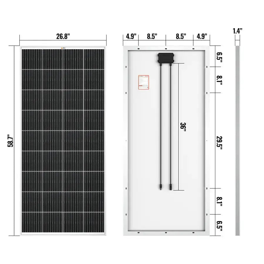 Rich Solar MEGA 200 | 200 Watt Solar Panel | Premier 12V Off-Grid Solar Panel for RVs Cabins, Boats | 25-Year Output Warranty | UL Certified - RS-M200  Mini Split Systems Direct