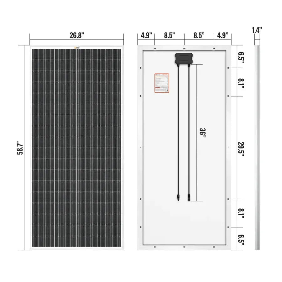 Rich Solar MEGA 200 MAX - Premium 200W 24V Off-Grid Solar Panel - RS-M200D  Mini Split Systems Direct