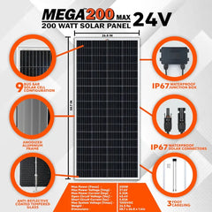 Rich Solar MEGA 200 MAX - Premium 200W 24V Off-Grid Solar Panel - RS-M200D  Mini Split Systems Direct
