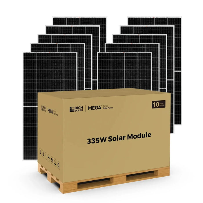 Rich Solar MEGA 335 Watt Panel | Premium Grid-Tie & Off-Grid Options - RS-M335-8-RS-M335-10-RS-M335-12  Mini Split Systems Direct