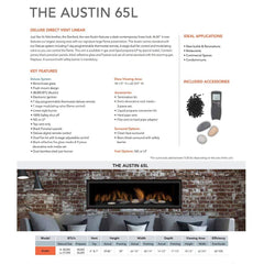Sierra Flame AUSTIN 65" Liquid Propane Direct Vent Linear Fireplace - AUSTIN-65G-LP-DELUXE  Mini Split Systems Direct