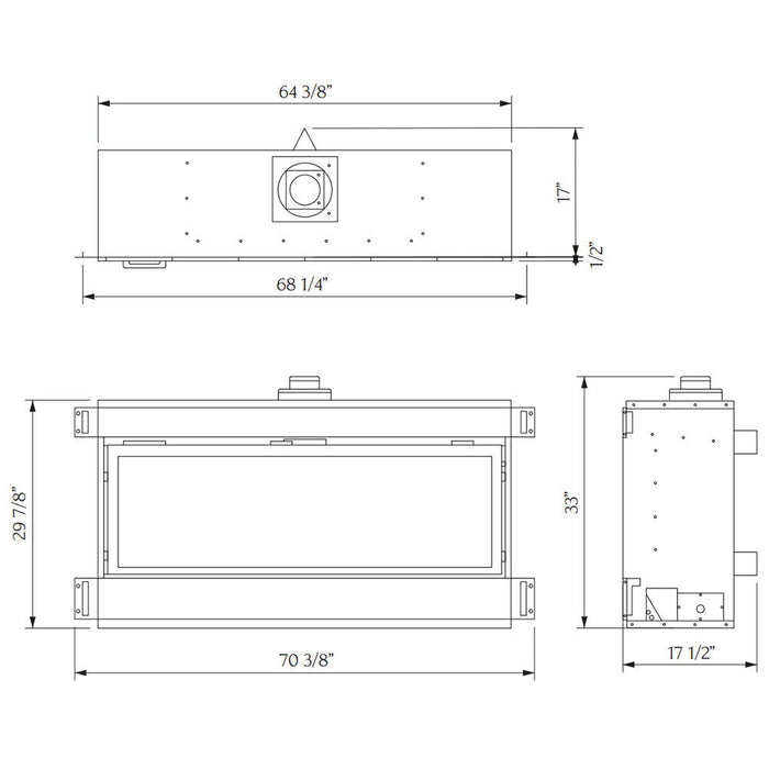 Sierra Flame AUSTIN 65" Liquid Propane Direct Vent Linear Fireplace - AUSTIN-65G-LP-DELUXE  Mini Split Systems Direct