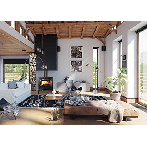 Sierra Flame LYNWOOD Wood Burning Stove, Cast Iron, Black Colour Finish - Lynwood-W76  Mini Split Systems Direct