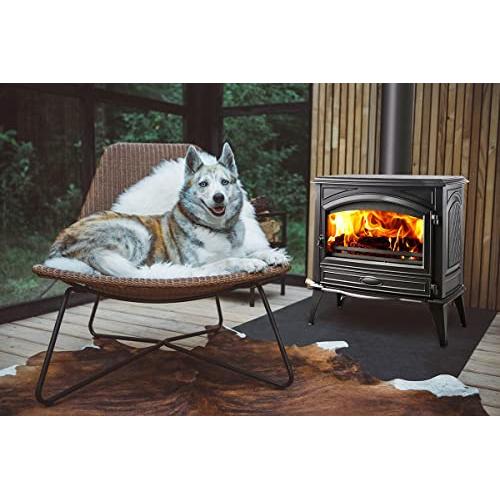 Sierra Flame LYNWOOD Wood Burning Stove, Cast Iron, Black Colour Finish - Lynwood-W76  Mini Split Systems Direct