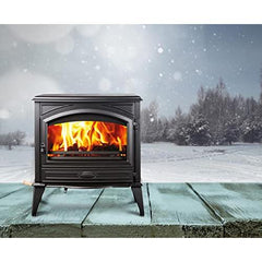 Sierra Flame LYNWOOD Wood Burning Stove, Cast Iron, Black Colour Finish - Lynwood-W76  Mini Split Systems Direct
