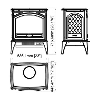 Sierra Flame LYNWOOD Wood Burning Stove, Cast Iron, Black Colour Finish - Lynwood-W76  Mini Split Systems Direct