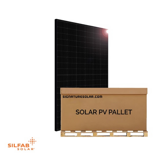 10.92kW Pallet - Silfab Solar 420W Mono Solar Panel (Black) | Manufactured in USA | SIL-420 QD | Full Pallet (26) - 10.92kW Total