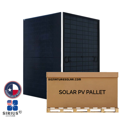 12.87kW Pallet - Sirius PV 415W Bifacial Solar Panel | Assembled in Texas | ELNSM54M-HC-415 | Up to 539W with Bifacial Gain | Full Pallet (31 Solar Panels) - 12.87kW Total Pallet