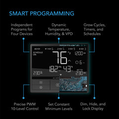 FREE AC Infinity Smart Controller 69 Pro, Independent Programs for Four Devices, Dynamic VPD, Temperature, Humidity, Scheduling, Cycles, Levels Control, Data App, Bluetooth + WiFi ($99 Value)