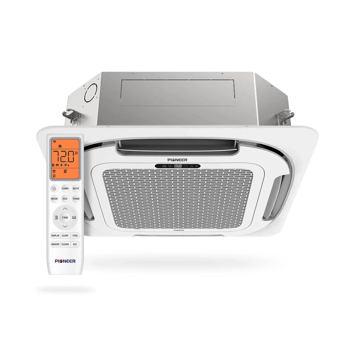 Pioneer® Multi Zone 24,000 BTU Quantum Ultra Ceiling Cassette Indoor Section Ductless Mini-Split Wi-Fi Inverter++ Air Conditioner Heat Pump 230V - CT024GLSILCFHG-10S-CT024GLSILCFHG-16S-CT024GLSILCFHG-25S-CT024GLSILCFHG-33S-CT024GLSILCFHG-50S  Mini Split Systems Direct