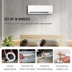 VEVOR 25 ft Mini Split Copper Line Set - Heat Pump Compatible - VEVOR-25F-LS  Mini Split Systems Direct