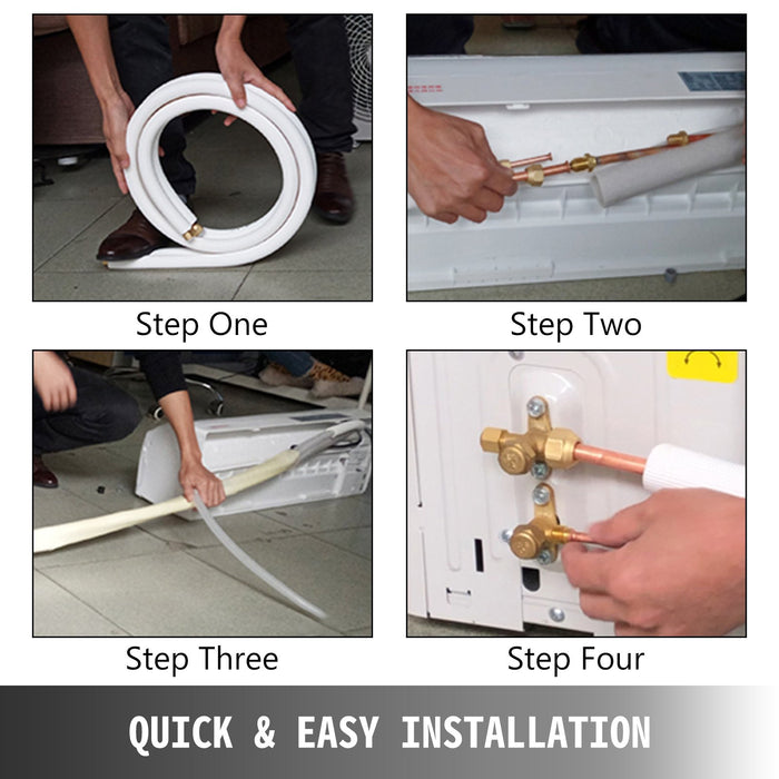 VEVOR 50 ft Mini Split Copper Line Set for AC & Heat Pumps - VEVOR-50F-LS  Mini Split Systems Direct