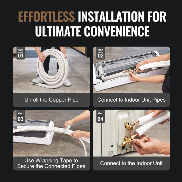 VEVOR 50FT Mini Split Line Set – Durable Copper Tubing & Insulation - JSY-SS-SKU2  Mini Split Systems Direct