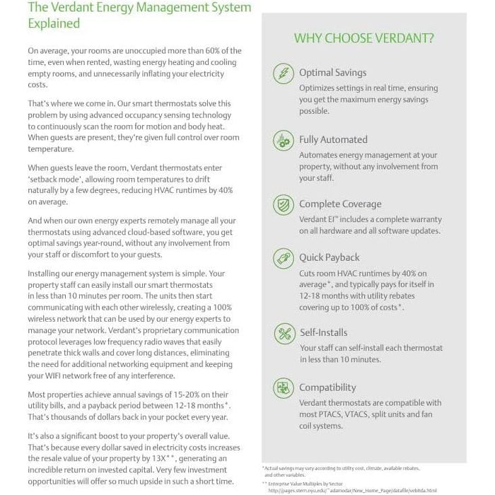 Verdant VX Wireless Energy Management Thermostat Kit with built-in Occupancy Detection for GE Makeup Air PTACs - VX-TW-KT-W-GMA - VX-TW-KT-W-GMA  Mini Split Systems Direct