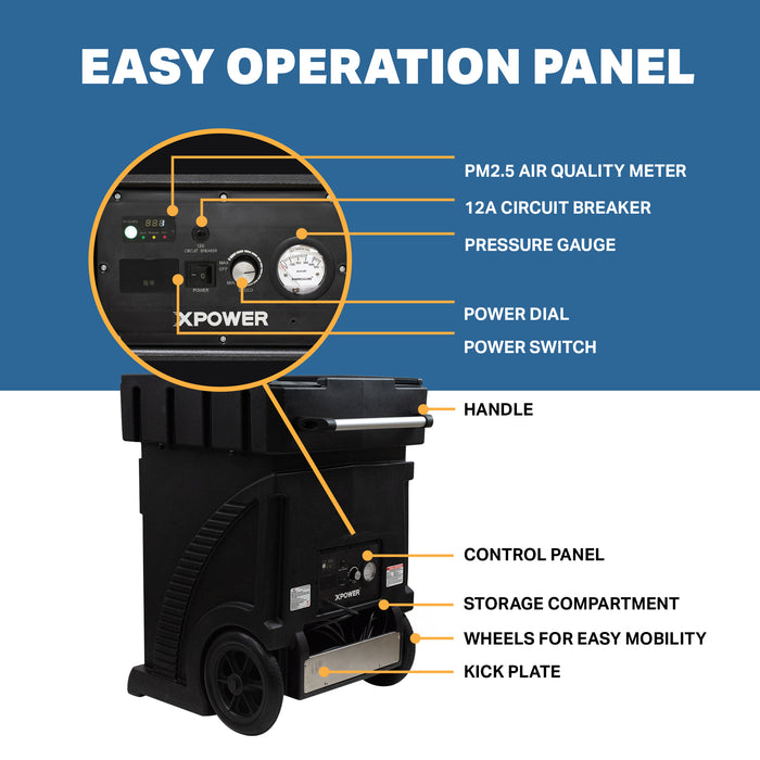 XPOWER AP-2500D DC Brushless Motor 1800 CFM Commercial HEPA Air Filtration System with PM2.5 Sensor - AP-2500D  Mini Split Systems Direct
