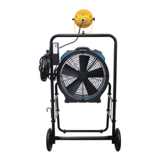 XPOWER FA-420K6 1/3 HP 3600 CFM 5 Speed 18" Warehouse, Dock, Trailer Cooling Fan with Timer, 420T-Black Mobile Trolley, and L-30 LED Spotlight - FA-420K6-Blue-FA-420K6-Yellow  Mini Split Systems Direct