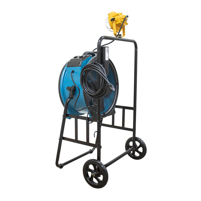 XPOWER FA-420K6 1/3 HP 3600 CFM 5 Speed 18" Warehouse, Dock, Trailer Cooling Fan with Timer, 420T-Black Mobile Trolley, and L-30 LED Spotlight - FA-420K6-Blue-FA-420K6-Yellow  Mini Split Systems Direct