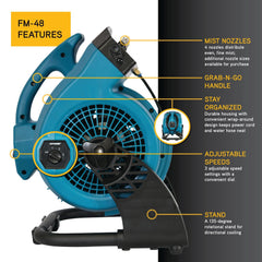 XPOWER FM-48 Portable 3 Speed Outdoor Cooling Misting Fan and High Velocity Air Circulator - FM-48  Mini Split Systems Direct